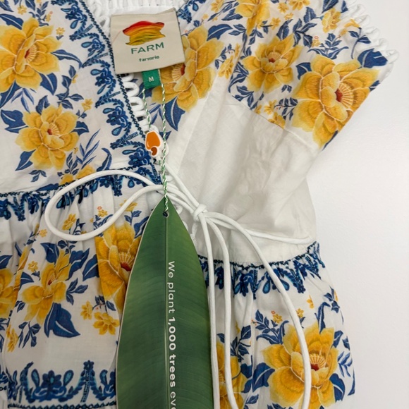 Floral Wrap Top with Yellow and Blue Accents - Picture 5 of 5